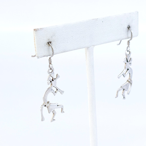 Vintage Sterling Silver 925 Kokopelli Dangle Earrings - Picture 3 of 8
